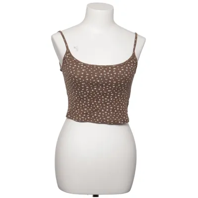 Crop top (Brun, Hvid) fra Brandy Melville Bomuld