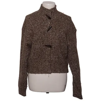 Cardigan (Brun, Hvid) fra Massimo Dutti Bomuld, Elastan, Polyamid, Uld