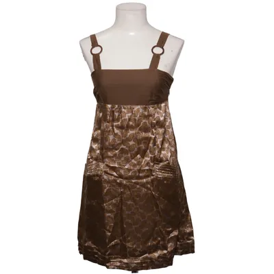 Dress (Brown, White) from Zara Cotton, Silk, Viscose