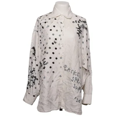 Bluse (Hvid, Sort) fra Ermanno Scervino Silke