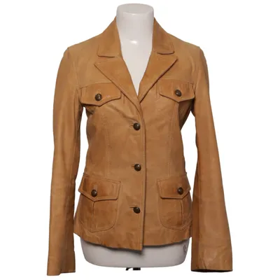 Läderjacka (Beige) från s.Oliver Bomull, Skinn, Polyester