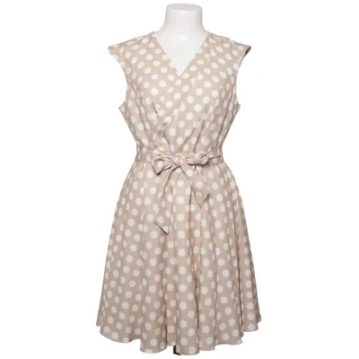 Robe (Beige, Blanc) de Elizabeth Élasthane, Polyamide