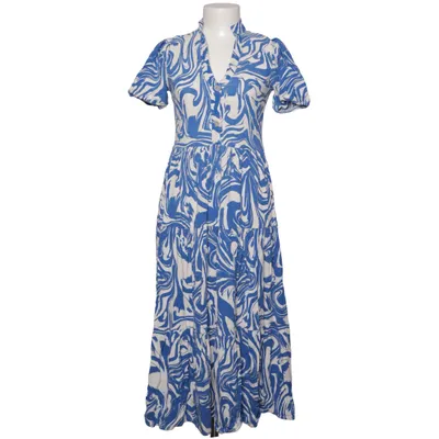 Robe longue (Bleu, Blanc) de QuZu Coton, Lin, Polyester, Viscose