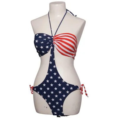 Bikini (Blue, Red, White) from Rae Elastane, Polyamide