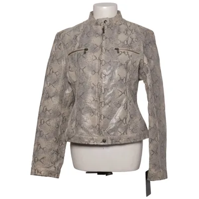 Læderjakke (Beige, Grå) fra ONLY Læder, Polyester