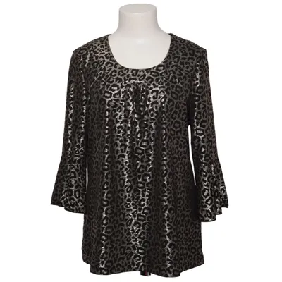 Blouse (Zwart, Zilver) van Couture Line Elastaan, Polyester