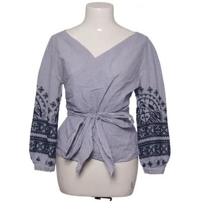 Slå-om bluse (Blå, Hvid) fra Zara Basic Collection Bomuld, Polyester