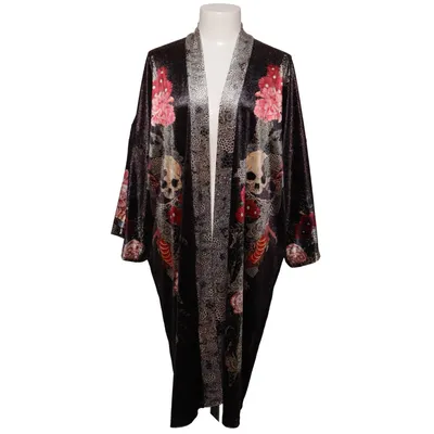 Kimono (Sort, Flerfarvet) fra Blackmilk Elastan, Polyester