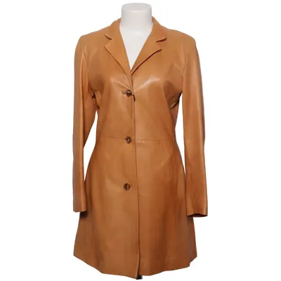 Veste longue en cuir (Marron) de Leonardo Da Vinci Cuir, Viscose