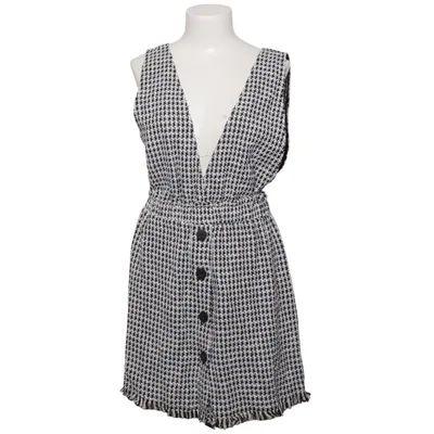 Latzkleid (Blau, Weiß, Schwarz) von Zara Baumwolle, Polyester, Viskose