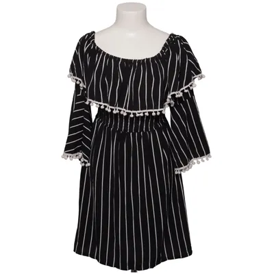 Dress (Black, White) from Zeagoo Elastane, Polyamide, Viscose