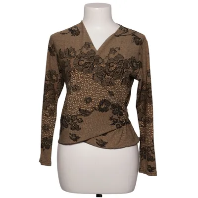 Slå-om bluse (Beige, Sort) fra Yves Calin