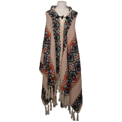 Poncho (Beige, Multicolored) from Peace + Love Acrylic