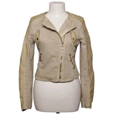 Bikerjakke (Beige) fra Frime Bomuld, Polyurethan, Viscose