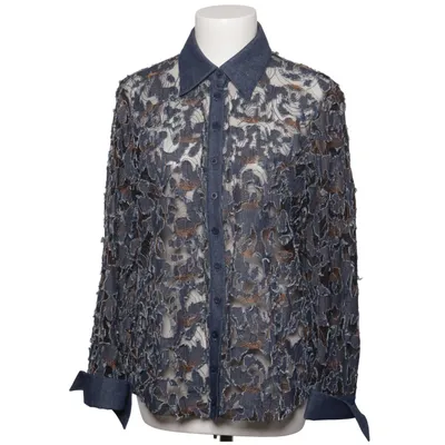 Blus (Blå, Flerfärgad) från Alba Moda Bomull, Polyamid