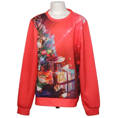 Pull de Noël (Rouge, Multicolore) de John Cabot Élasthane, Polyester