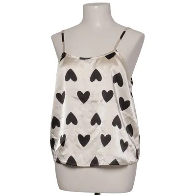 Pajama top (White, Black) from Satin