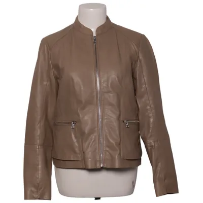 Læderjakke (Beige) fra Mango Læder, Polyester