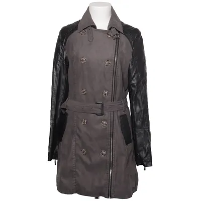 Trench coat (Gray, Black) from Orice Style Polyester, Polyurethane, Viscose