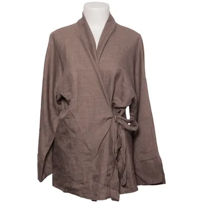 Wrap blouse (Beige) Polyester