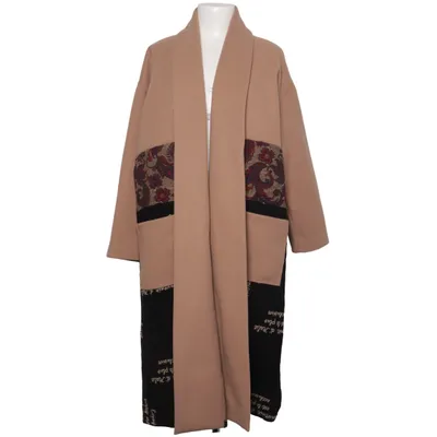 Coat (Beige, Black, Multicolored) from 158C Acrylic, Cotton, Polyester, Wool