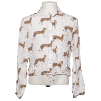Blouse (White, Brown) from Kelzuki x H&M Viscose