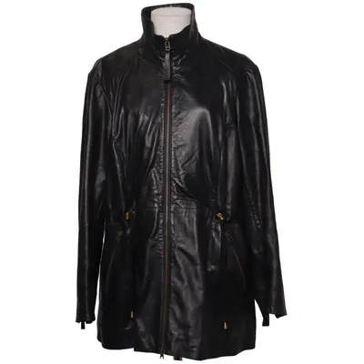 Leather coat (Black) from Emilia Lay Leather, Polyester