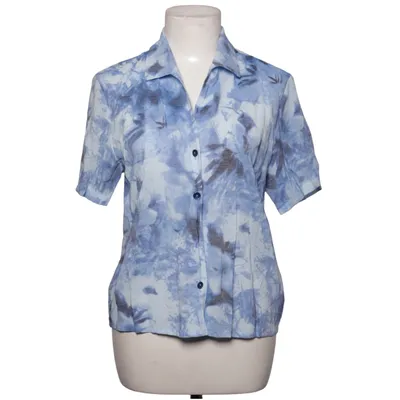 Chemise à manches courtes (Bleu, Blanc) de Oui Set Lin, Polyester, Viscose