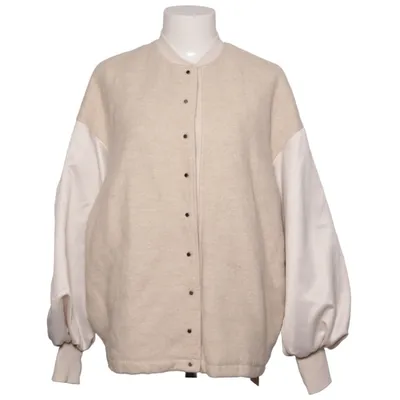 Veste universitaire (Beige, Blanc) de 8pm Coton, Élasthane, Polyamide, Viscose, Laine