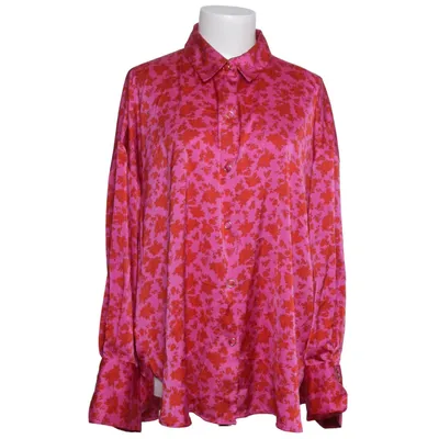 Blouse (Pink, Red) from Zara Elastane, Polyester