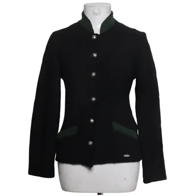 Cardigan (Black, Green) from Huber Acrylic, Merino wool