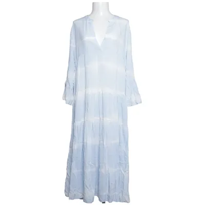 Maxikjole (Blå, Hvid) fra Made in italy Viscose