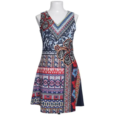 Dress (Blue, Multicolored) from 101 Idees Elastane, Polyester