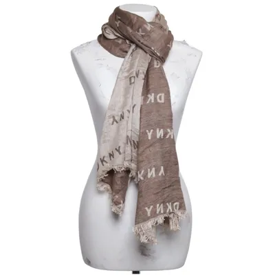 Scarf (Brown, Beige) from DKNY Polyester, Viscose