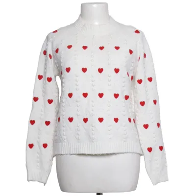 Sweater (White, Red) from Daphnea Acrylic, Polyamide, Wool