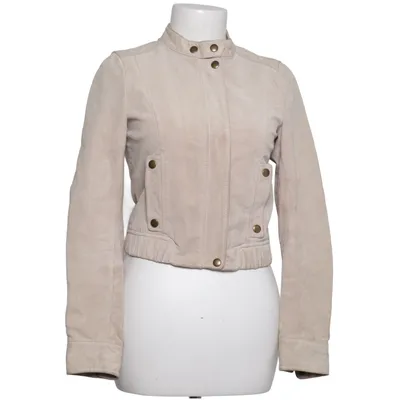 Läderjacka (Beige) från Dotti Polyester, Mocka