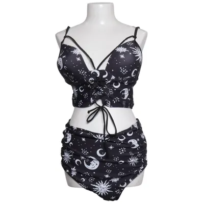 Bikini (Svart, Vit) från Dressfo Elastan, Polyester
