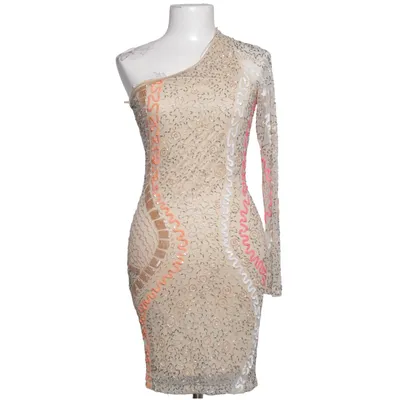 Cocktail dress (Beige, Multicolored) from Bershka Dressy Collection Polyester