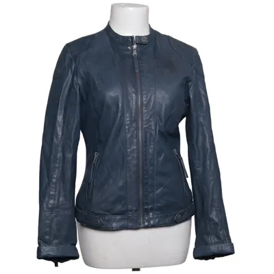 Läderjacka (Blå) från Gipsy Bomull, Skinn, Polyester