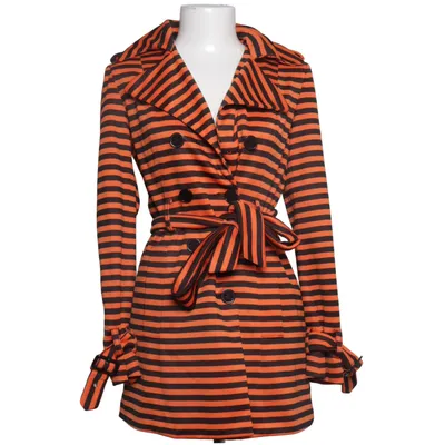 Trench coat (Orange, Black) from Chicet Jeune Polyester