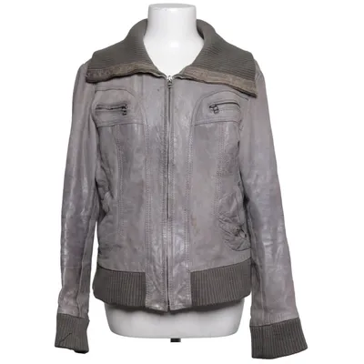 Leather jacket (Gray, Green) from XL Bygg Leather, Polyester