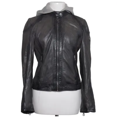 Läderjacka (Grå, Svart) från Gipsy Bomull, Skinn, Polyester