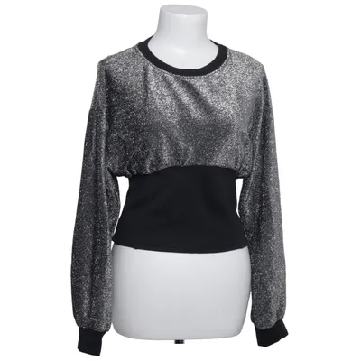 Crop top (Svart, Silverfärgad) från River Island Bomull, Elastan, Metallfiber, Polyamid, Polyester