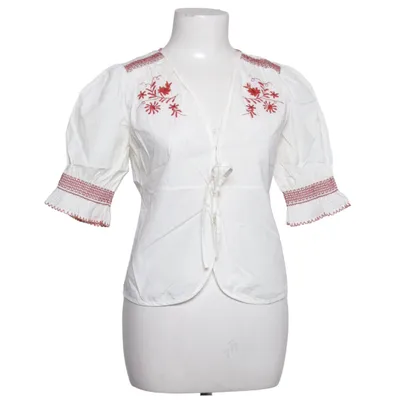 Blouse (White, Red) from Rouje Cotton