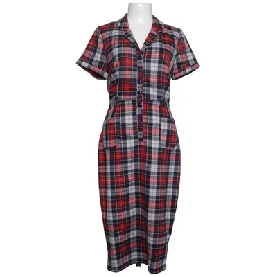Robe chemise (Rouge, Bleu, Blanc) de Collectif Vintage Élasthane, Polyester, Viscose