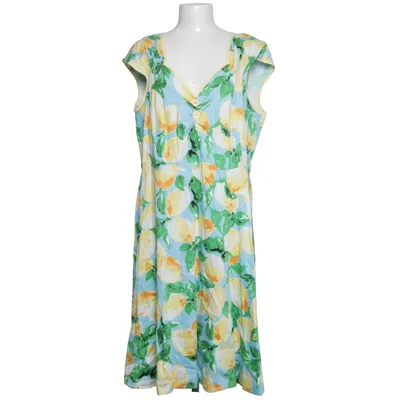 Jurk (Blauw, Geel, Groen) van Lady Vintage Katoen, Elastaan