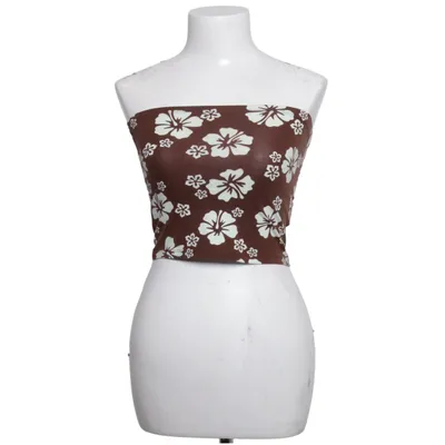 Tubetop (Brun, Hvid) fra Divided by H&M Bomuld, Elastan