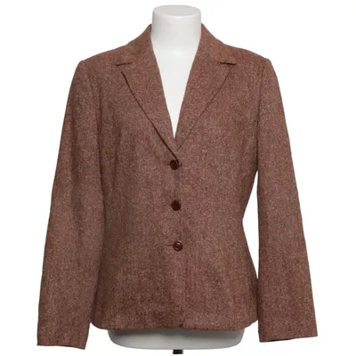 Blazer (Brown) from Un Deux Trois Polyamide, Polyester, Silk, Wool
