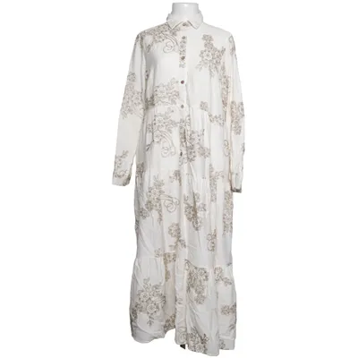Skjortekjole (Hvid, Beige) fra M&V Bomuld, Viscose