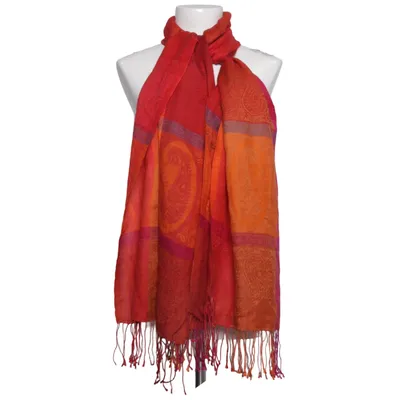 Sjaal (Rood, Oranje, Roze) van Mala Alisha Zijde, Wol